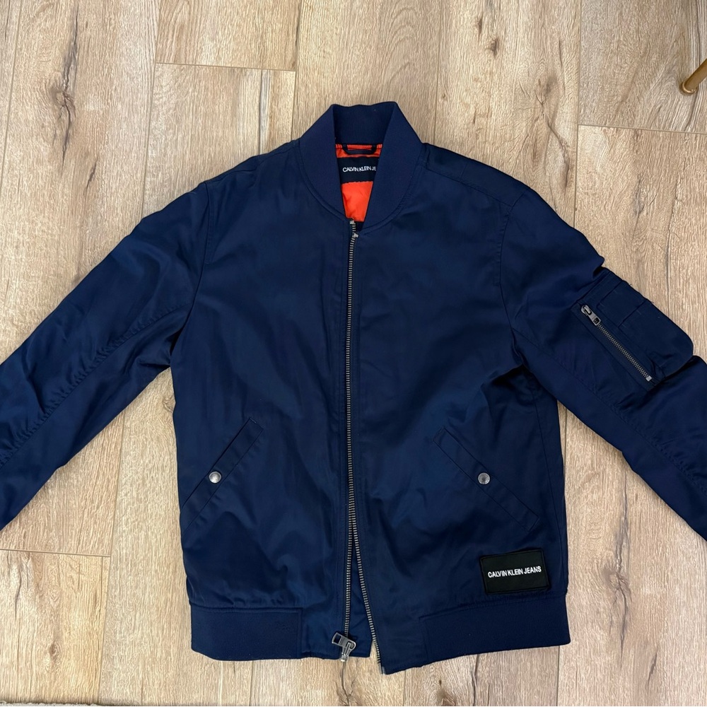Calvin Klein Jeans Men's Deep Blue Bomber Jacket